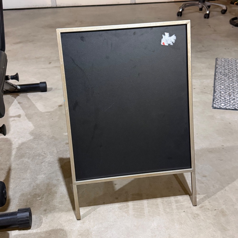 At Home Chalkboard Easel Sign Unisex 24x16 Black Silver Metal Frame Industrial